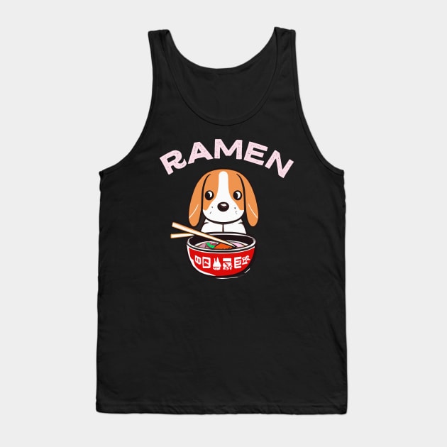 Ramen Lover Beagle Japan Dog Owner Retro Funny Dog Tank Top by BetterManufaktur